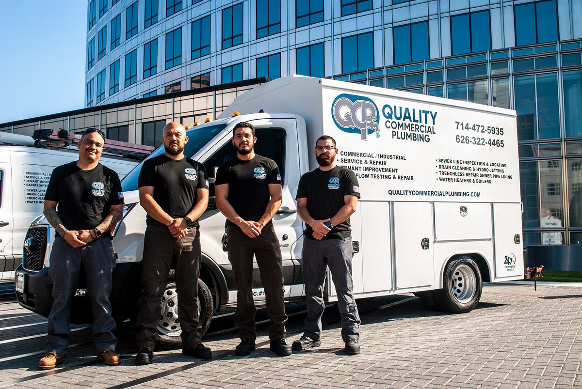 Quality Commercial Plumbing technicians on site at a commercial property