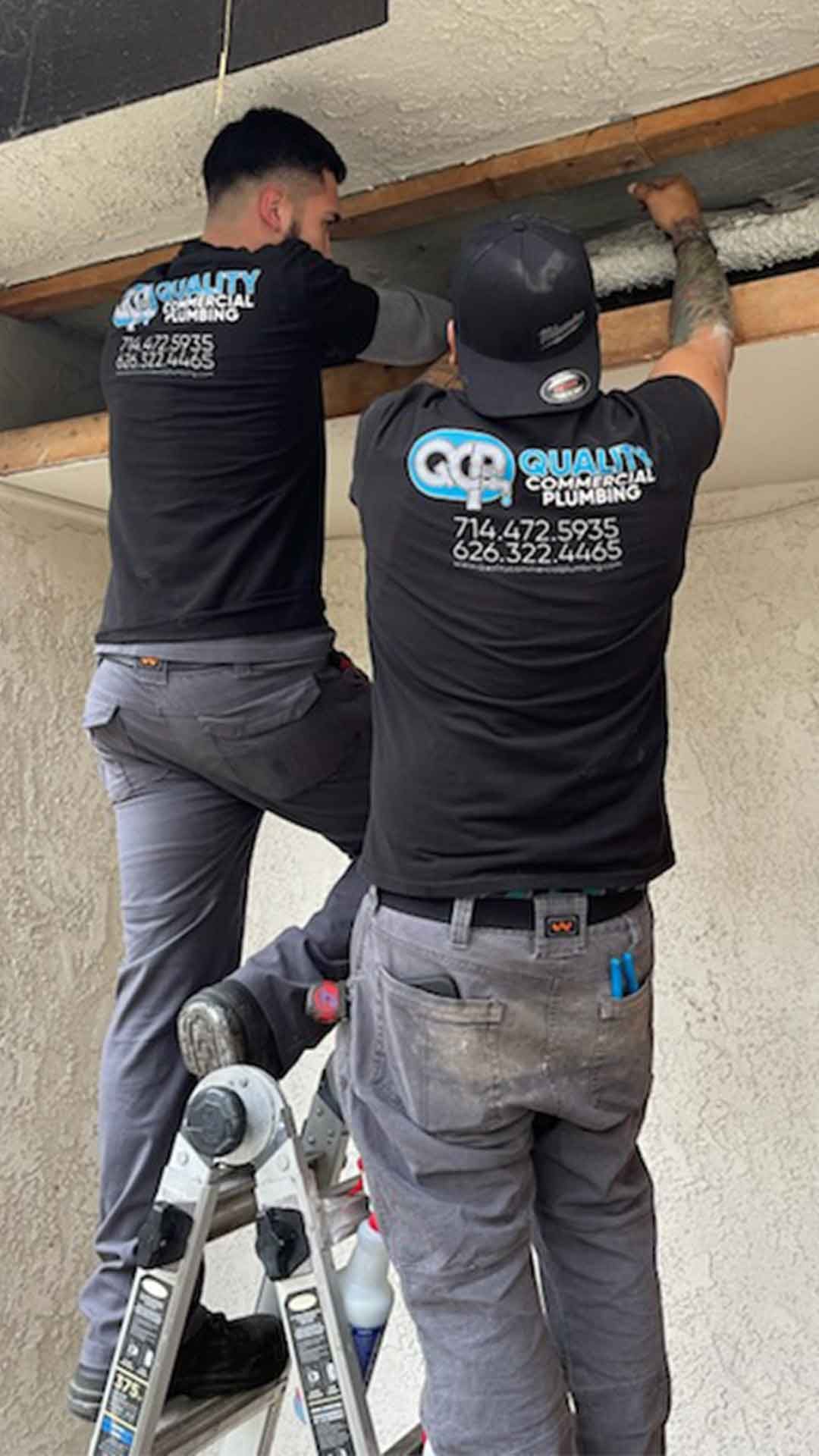 Technicians on a commercial installation